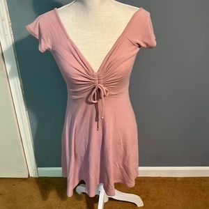 Rose color, pink T-shirt dress